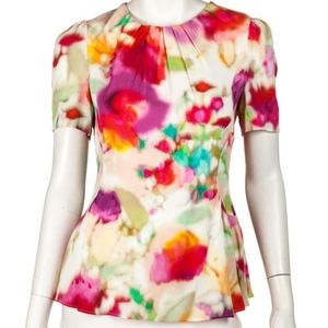 Kate Spade Multicolor Short Sleeve Peplum Blouse 2